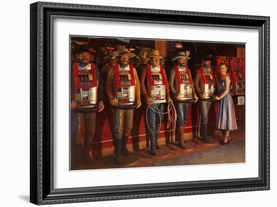 Cowboy Slot Machines, Nevada-null-Framed Art Print