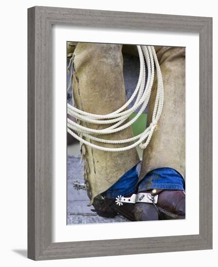 Cowboy Spurs and Chaps, Judith Gap, Montana, USA-Chuck Haney-Framed Photographic Print