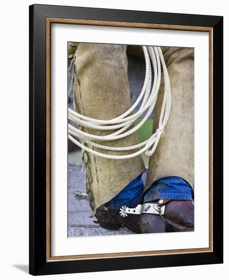 Cowboy Spurs and Chaps, Judith Gap, Montana, USA-Chuck Haney-Framed Photographic Print