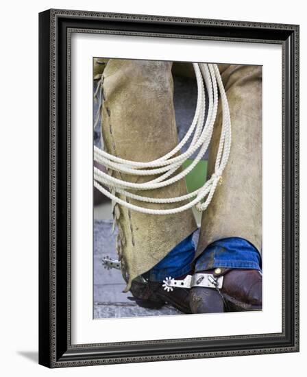 Cowboy Spurs and Chaps, Judith Gap, Montana, USA-Chuck Haney-Framed Photographic Print