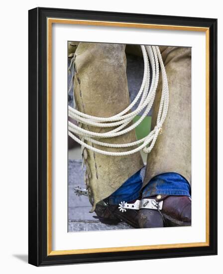 Cowboy Spurs and Chaps, Judith Gap, Montana, USA-Chuck Haney-Framed Photographic Print