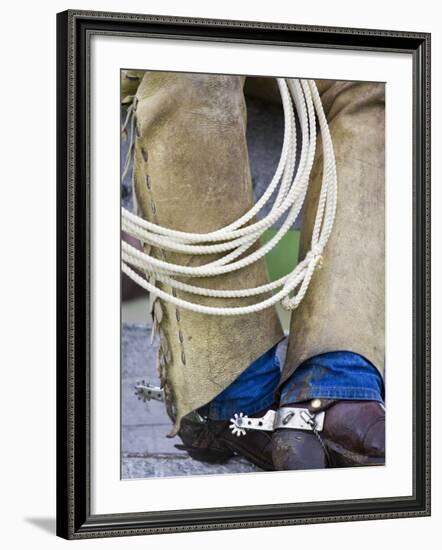 Cowboy Spurs and Chaps, Judith Gap, Montana, USA-Chuck Haney-Framed Photographic Print