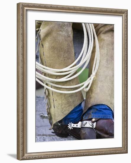 Cowboy Spurs and Chaps, Judith Gap, Montana, USA-Chuck Haney-Framed Photographic Print