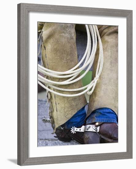 Cowboy Spurs and Chaps, Judith Gap, Montana, USA-Chuck Haney-Framed Photographic Print