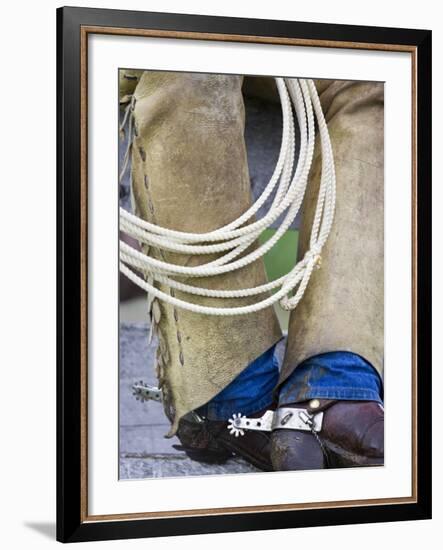 Cowboy Spurs and Chaps, Judith Gap, Montana, USA-Chuck Haney-Framed Photographic Print