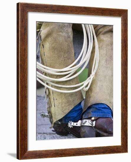 Cowboy Spurs and Chaps, Judith Gap, Montana, USA-Chuck Haney-Framed Photographic Print