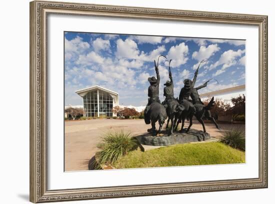 Cowboy Statue, Coming Through the Rye, Oklahoma City, Oklahoma, USA-Walter Bibikow-Framed Photographic Print