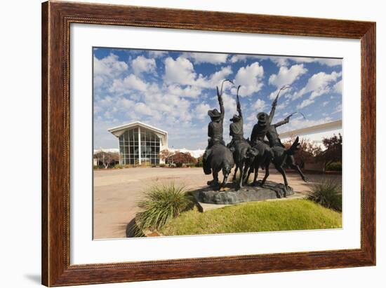 Cowboy Statue, Coming Through the Rye, Oklahoma City, Oklahoma, USA-Walter Bibikow-Framed Photographic Print