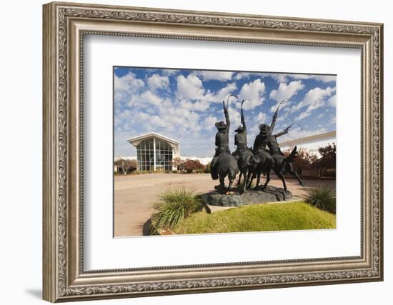 Cowboy Statue, Coming Through the Rye, Oklahoma City, Oklahoma, USA-Walter Bibikow-Framed Photographic Print