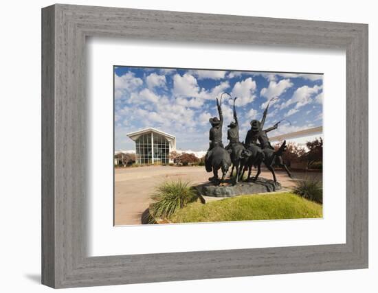 Cowboy Statue, Coming Through the Rye, Oklahoma City, Oklahoma, USA-Walter Bibikow-Framed Photographic Print