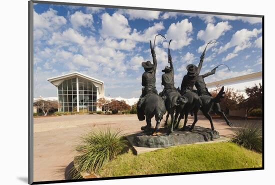 Cowboy Statue, Coming Through the Rye, Oklahoma City, Oklahoma, USA-Walter Bibikow-Mounted Photographic Print