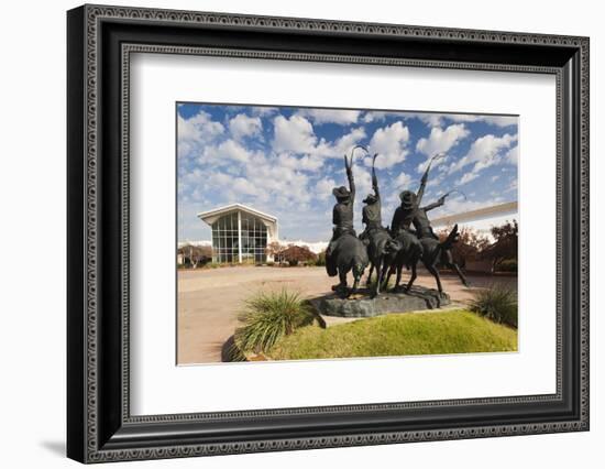 Cowboy Statue, Coming Through the Rye, Oklahoma City, Oklahoma, USA-Walter Bibikow-Framed Photographic Print