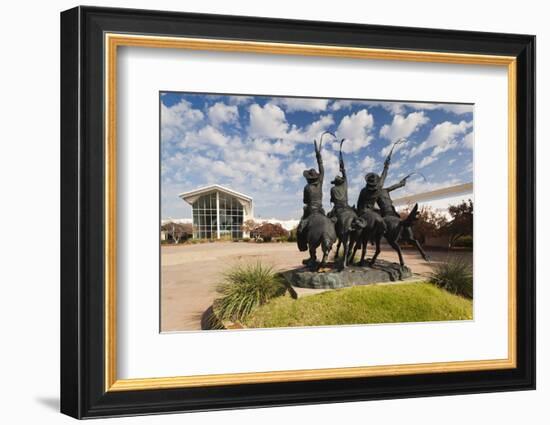 Cowboy Statue, Coming Through the Rye, Oklahoma City, Oklahoma, USA-Walter Bibikow-Framed Photographic Print