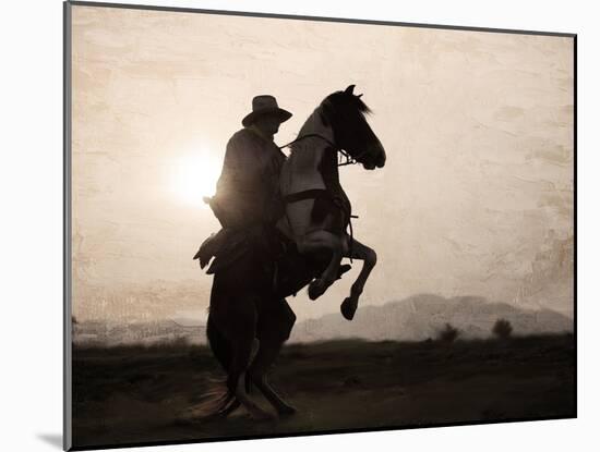 Cowboy Sunset-Kimberly Allen-Mounted Art Print