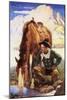 Cowboy Watering His Horse, 1937-Newell Convers Wyeth-Mounted Giclee Print