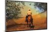 Cowboy with Bird & Tree Shades-null-Mounted Art Print