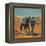 Cowboy with Horse - Citrus Crate Label-Lantern Press-Framed Stretched Canvas