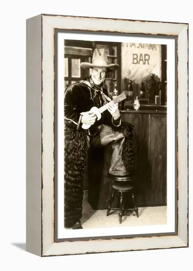 Cowboy with Ukulele-null-Framed Stretched Canvas