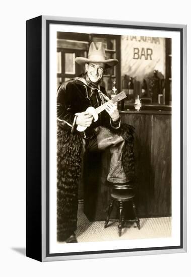 Cowboy with Ukulele-null-Framed Stretched Canvas