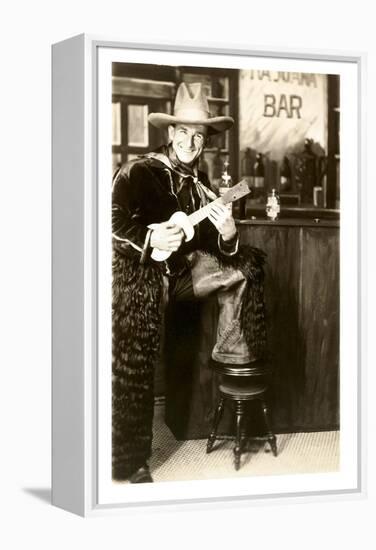 Cowboy with Ukulele-null-Framed Stretched Canvas