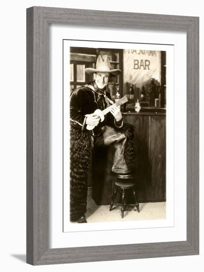 Cowboy with Ukulele-null-Framed Art Print