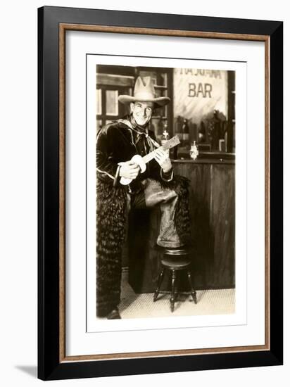 Cowboy with Ukulele-null-Framed Art Print