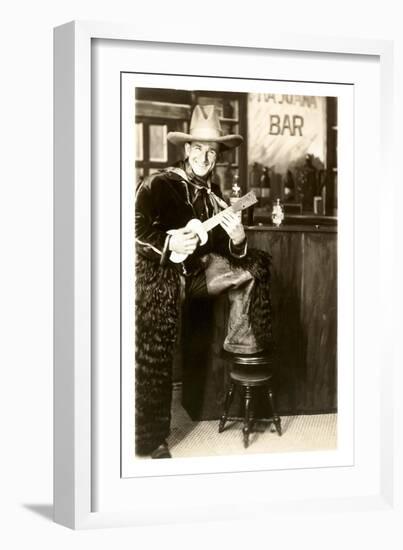 Cowboy with Ukulele-null-Framed Art Print