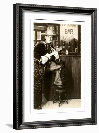 Cowboy with Ukulele-null-Framed Art Print