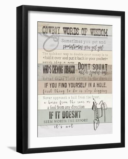 Cowboy Words of Wisdom-null-Framed Art Print