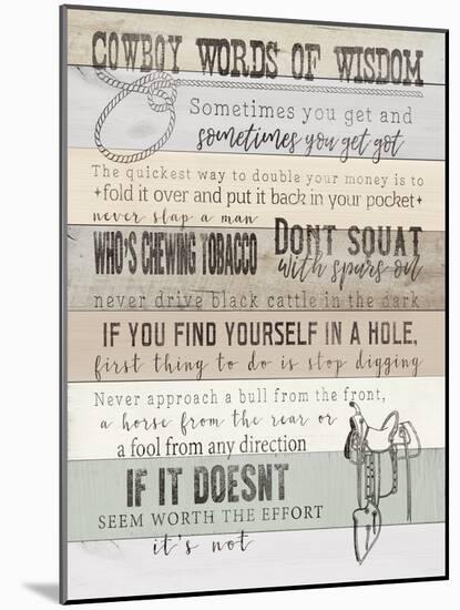 Cowboy Words of Wisdom-null-Mounted Art Print