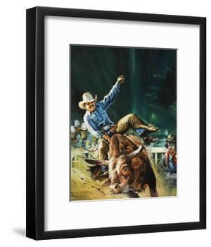 Cowboy-Gerry Wood-Framed Giclee Print
