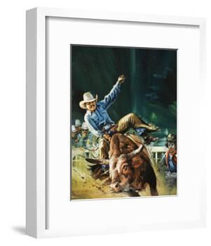 Cowboy-Gerry Wood-Framed Giclee Print