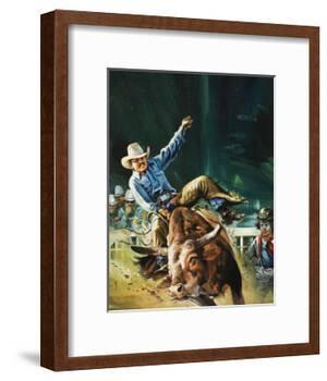 Cowboy-Gerry Wood-Framed Giclee Print