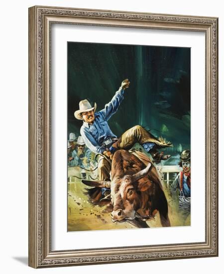 Cowboy-Gerry Wood-Framed Giclee Print