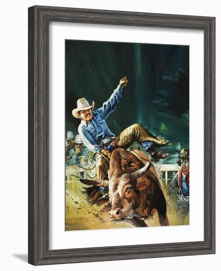 Cowboy-Gerry Wood-Framed Giclee Print