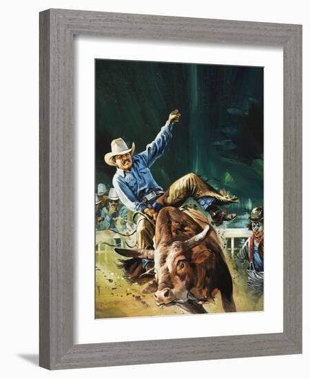 Cowboy-Gerry Wood-Framed Giclee Print