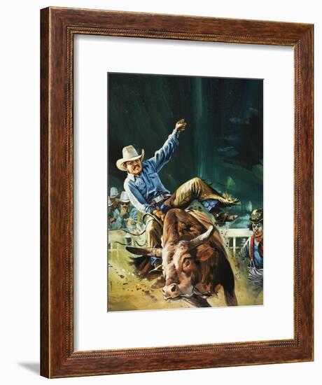 Cowboy-Gerry Wood-Framed Giclee Print