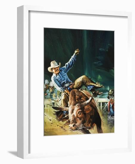 Cowboy-Gerry Wood-Framed Giclee Print