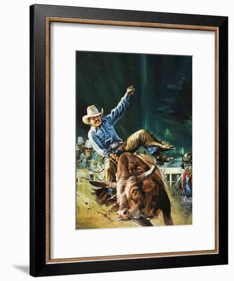 Cowboy-Gerry Wood-Framed Giclee Print