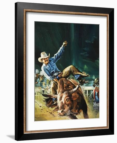 Cowboy-Gerry Wood-Framed Giclee Print