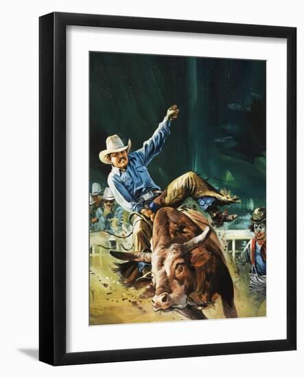 Cowboy-Gerry Wood-Framed Giclee Print