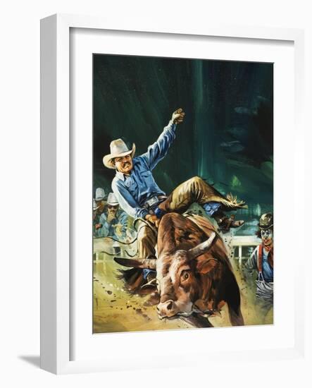 Cowboy-Gerry Wood-Framed Giclee Print