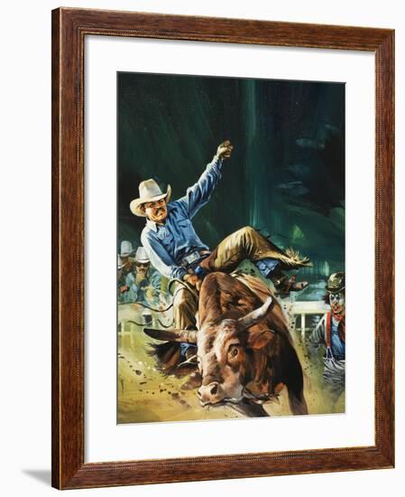 Cowboy-Gerry Wood-Framed Giclee Print