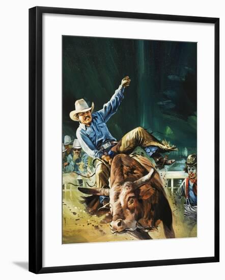 Cowboy-Gerry Wood-Framed Giclee Print