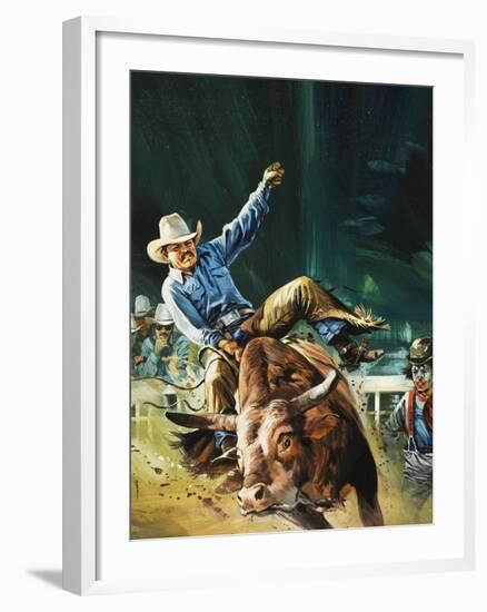 Cowboy-Gerry Wood-Framed Giclee Print