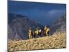 Cowboys and Cowgirls Riding along the Hills of the Big Horn Mountains-Terry Eggers-Mounted Photographic Print