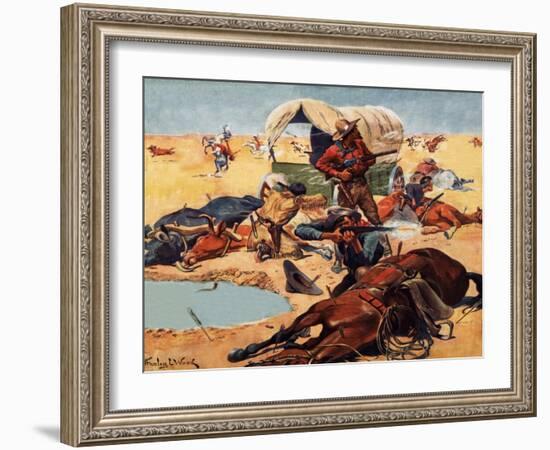 Cowboys and Indians-Stanley L. Wood-Framed Giclee Print