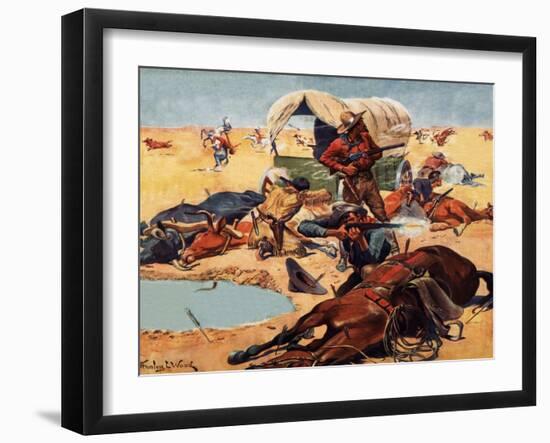 Cowboys and Indians-Stanley L. Wood-Framed Giclee Print