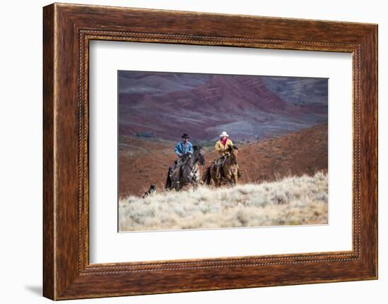 Cowboys at Full Gallop-Terry Eggers-Framed Photographic Print