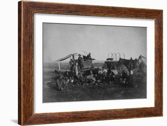 Cowboys At The Chuck Wagon-null-Framed Premium Giclee Print